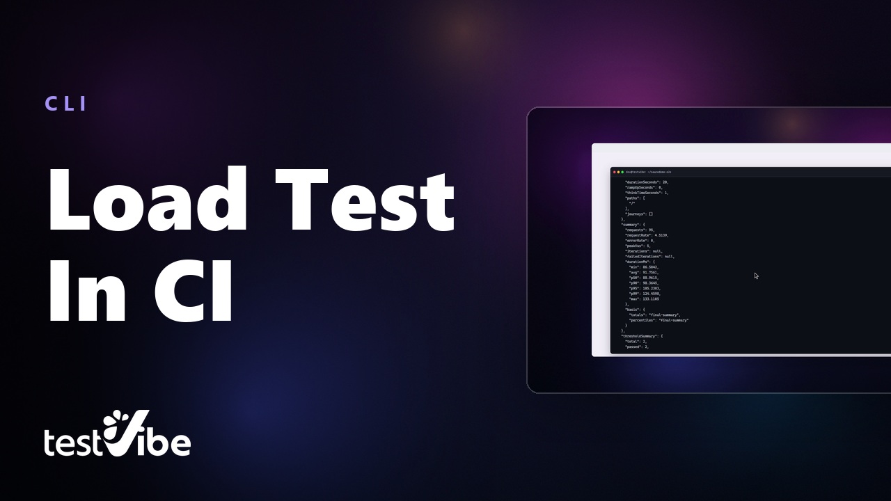 Still from Run a Load Test From CI and Read the Result | TestVibe CLI