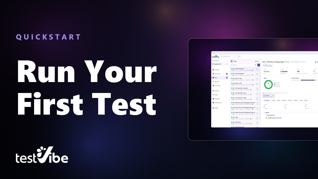 Still from Run a Playwright Test in the Cloud | TestVibe Quickstart